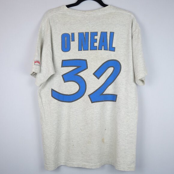 Vintage 1990's NBA Orlando Magic O'Neal Single Stitch Nutmeg T-Shirt, Size L - Picture 2 of 12